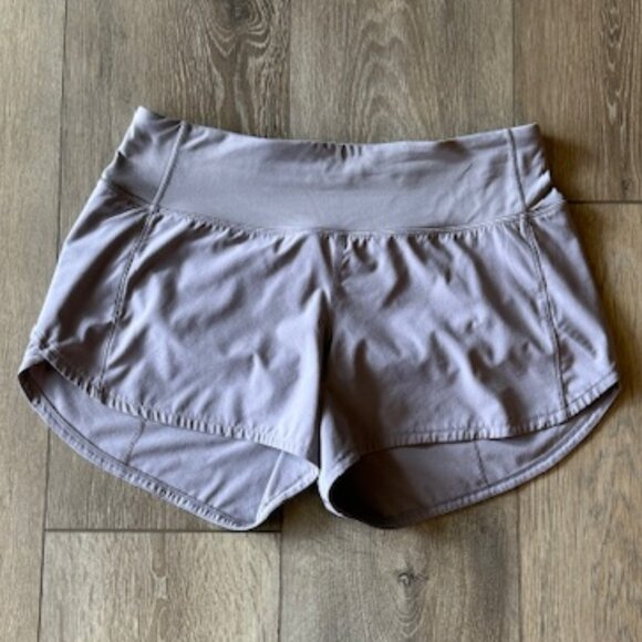 Lululemon Speed Up Mid-Rise 4" Shorts Lilac Sz 6 - Picture 2 of 6